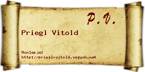 Priegl Vitold névjegykártya